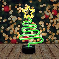 Neonová lampička - vánoční stromeček